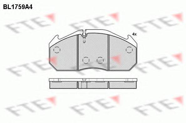 FTE BL1759A4 Комплект гальмівних колодок, дискове гальмо