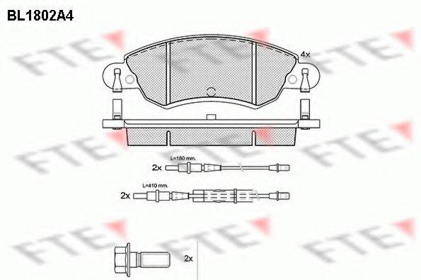 FTE BL1802A4 Комплект гальмівних колодок, дискове гальмо