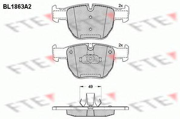FTE BL1863A2 Комплект гальмівних колодок, дискове гальмо
