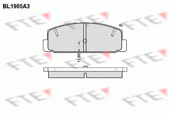 FTE BL1905A3 Комплект гальмівних колодок, дискове гальмо