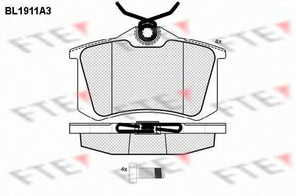 FTE BL1911A3 Комплект гальмівних колодок, дискове гальмо