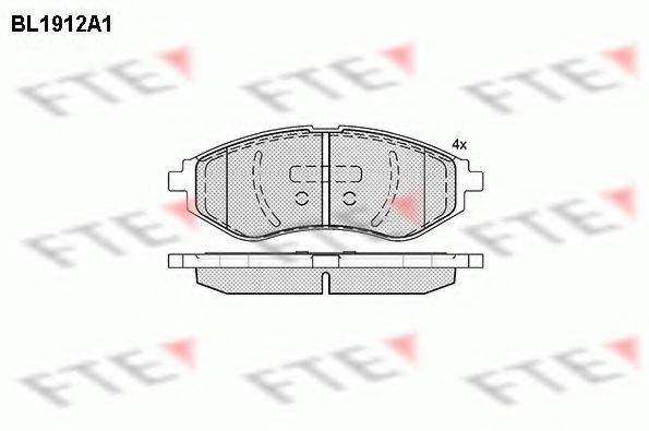 FTE BL1912A1 Комплект гальмівних колодок, дискове гальмо