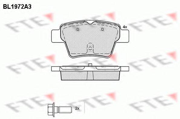FTE BL1972A3 Комплект гальмівних колодок, дискове гальмо