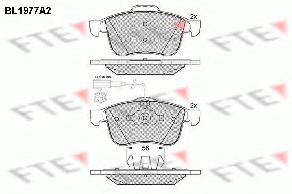 FTE BL1977A2 Комплект гальмівних колодок, дискове гальмо