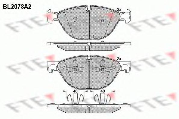 FTE BL2078A2 Комплект гальмівних колодок, дискове гальмо