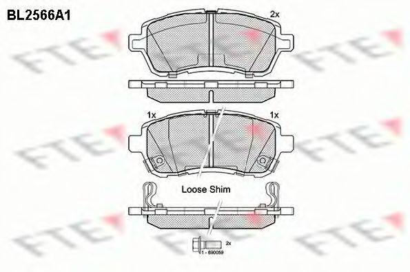 FTE BL2566A1 Комплект гальмівних колодок, дискове гальмо