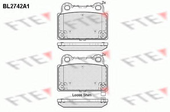 FTE BL2742A1 Комплект гальмівних колодок, дискове гальмо