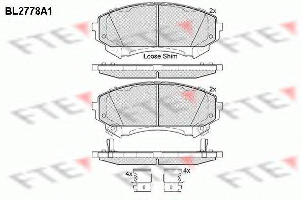 FTE BL2778A1 Комплект гальмівних колодок, дискове гальмо