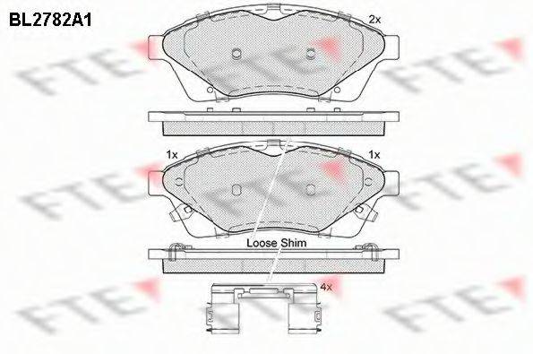 FTE BL2782A1 Комплект гальмівних колодок, дискове гальмо