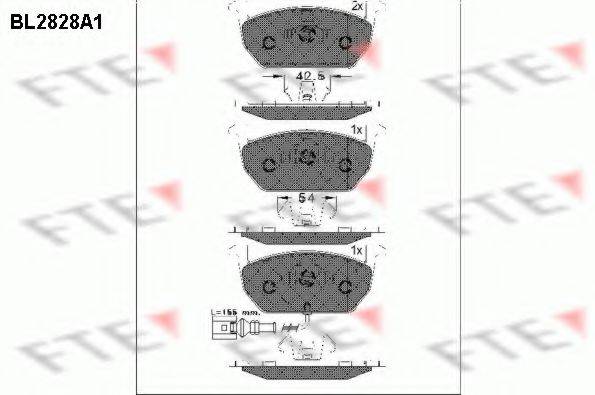 FTE BL2828A1 Комплект гальмівних колодок, дискове гальмо