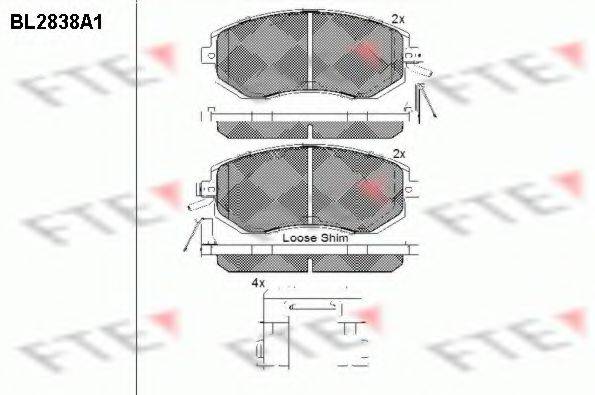 FTE BL2838A1 Комплект гальмівних колодок, дискове гальмо