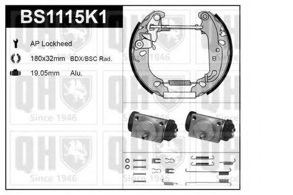 QUINTON HAZELL BS1115K1 Комплект гальм, барабанний гальмівний механізм