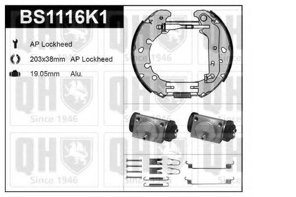 QUINTON HAZELL BS1116K1 Комплект гальм, барабанний гальмівний механізм