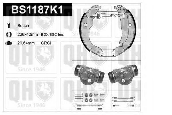 QUINTON HAZELL BS1187K1 Комплект гальм, барабанний гальмівний механізм