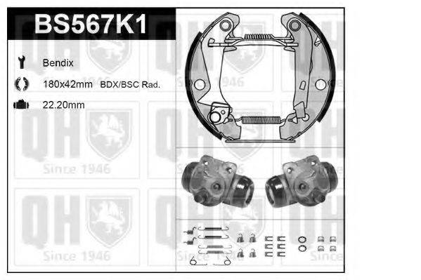 QUINTON HAZELL BS567K1 Комплект гальм, барабанний гальмівний механізм