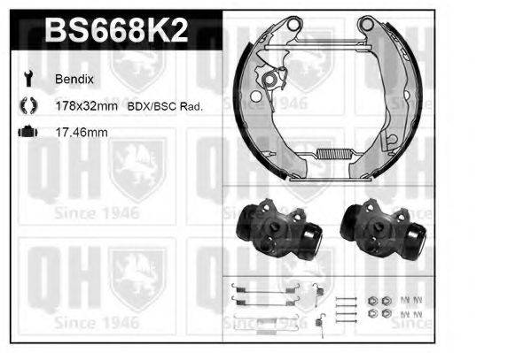 QUINTON HAZELL BS668K2 Комплект гальм, барабанний гальмівний механізм