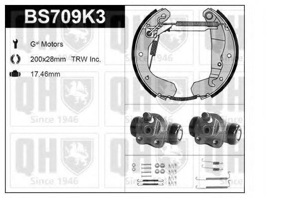 QUINTON HAZELL BS709K3 Комплект гальм, барабанний гальмівний механізм