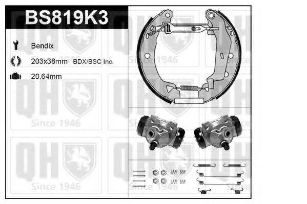 QUINTON HAZELL BS819K3 Комплект гальм, барабанний гальмівний механізм