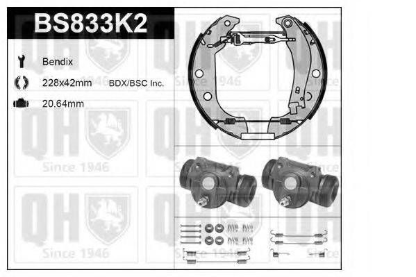 QUINTON HAZELL BS833K2 Комплект гальм, барабанний гальмівний механізм