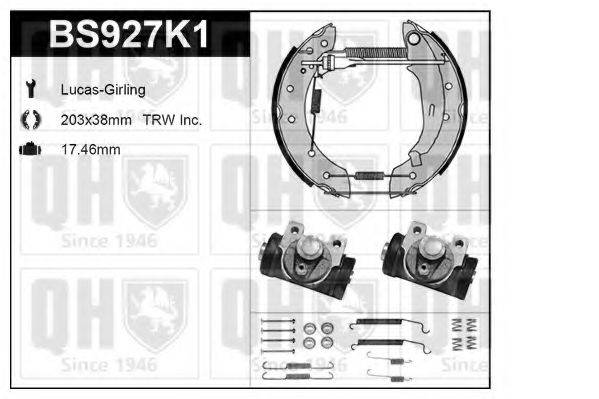 QUINTON HAZELL BS927K1 Комплект гальм, барабанний гальмівний механізм