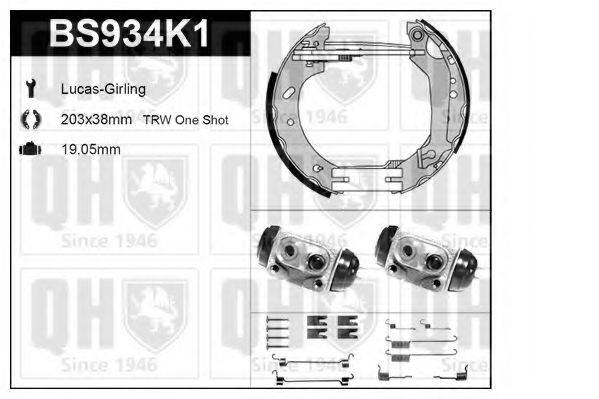 QUINTON HAZELL BS934K1 Комплект гальм, барабанний гальмівний механізм