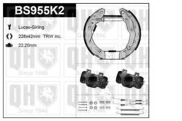 QUINTON HAZELL BS955K2 Комплект гальм, барабанний гальмівний механізм