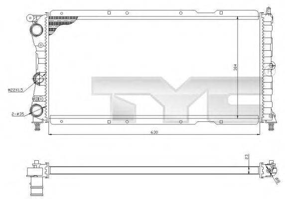 TYC 7090017R Радіатор, охолодження двигуна