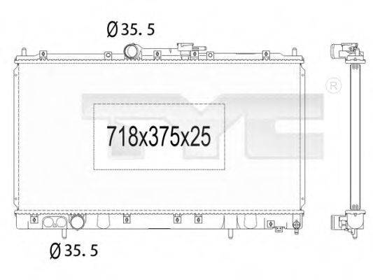 TYC 7231011 Радіатор, охолодження двигуна