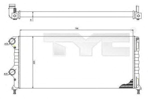 TYC 7090015R Радіатор, охолодження двигуна