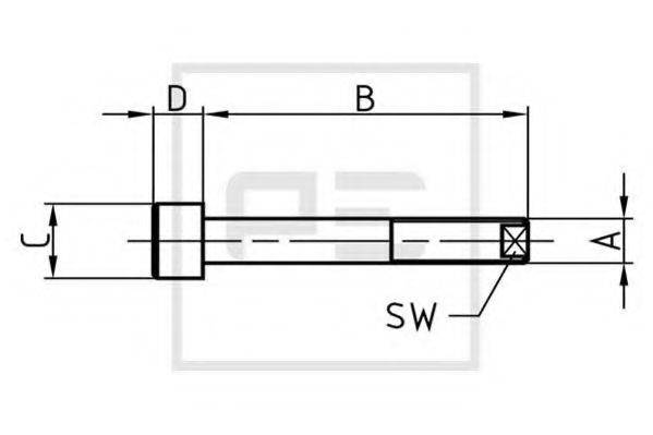 PE AUTOMOTIVE 01556400A Центровий болт ресори