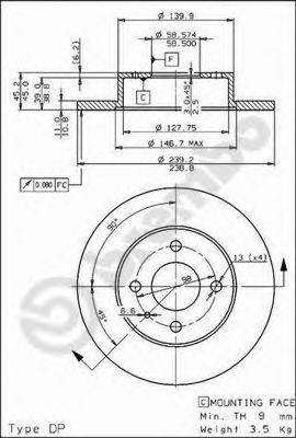 BREMBO 08279210 гальмівний диск