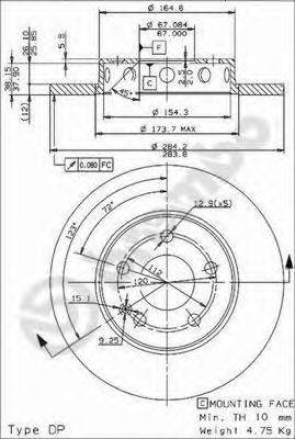 BREMBO 08475044 гальмівний диск