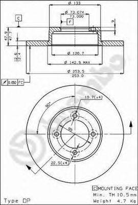 BREMBO 08475210 гальмівний диск