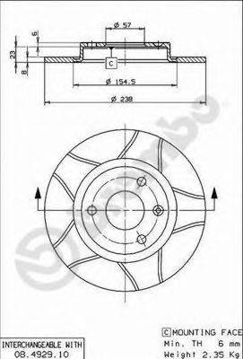 BREMBO 08492975 гальмівний диск