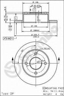 BREMBO 08494620 гальмівний диск