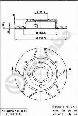 BREMBO 08690375 гальмівний диск