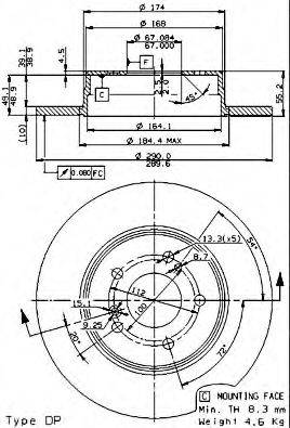 BREMBO 08721121 гальмівний диск