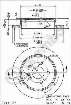 BREMBO 08793610 гальмівний диск