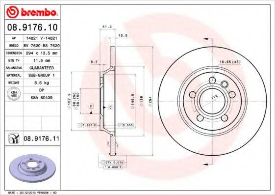 BREMBO 08917610 гальмівний диск