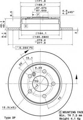 BREMBO 08A73711 гальмівний диск