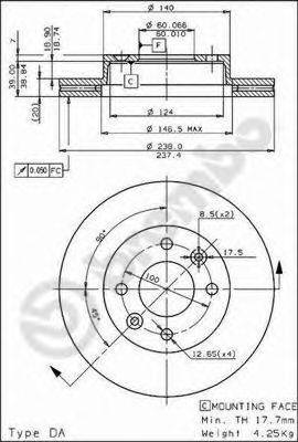 BREMBO 09492520 гальмівний диск