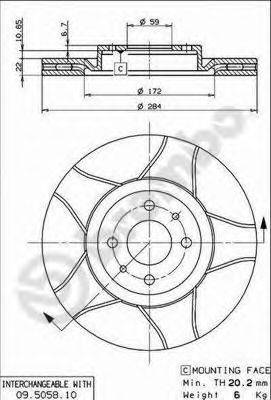 BREMBO 09505875 гальмівний диск