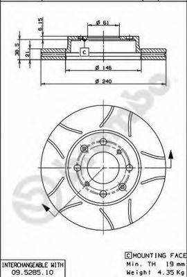 BREMBO 09528575 гальмівний диск