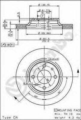 BREMBO 09530710 гальмівний диск