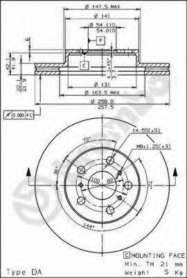 BREMBO 09567610 гальмівний диск