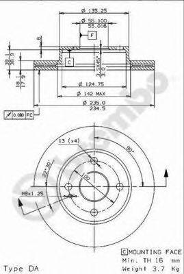 BREMBO 09586914 гальмівний диск