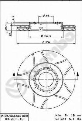 BREMBO 09701175 гальмівний диск