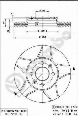 BREMBO 09729277 гальмівний диск