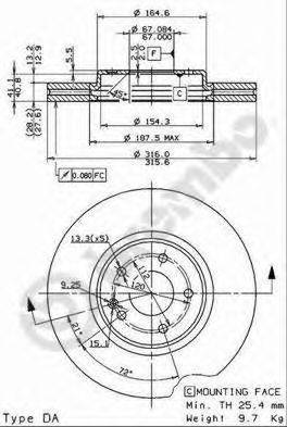 BREMBO 09780811 гальмівний диск