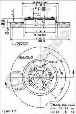 BREMBO 09793214 гальмівний диск